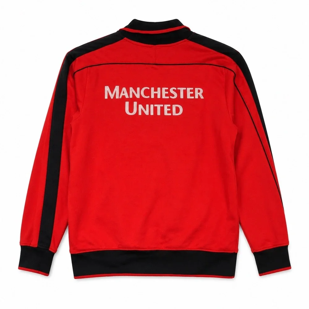 Nike Manchester United Track Jacket Mens Medium Red Black Full Zip Soccer MUFC